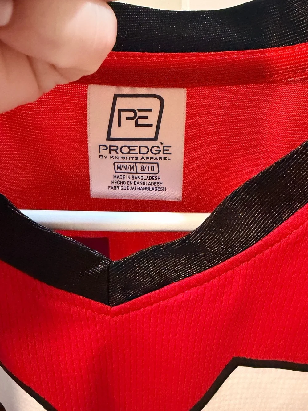Pro Edge Red Jersey with Black Trim and White Accents